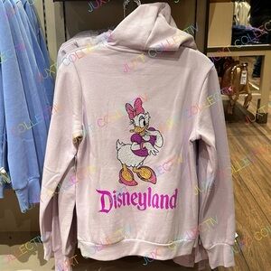 Disneyland Daisy Duck Crystal Rhinestones Bling Lilac Zip Up Hoodie Sweatshirt